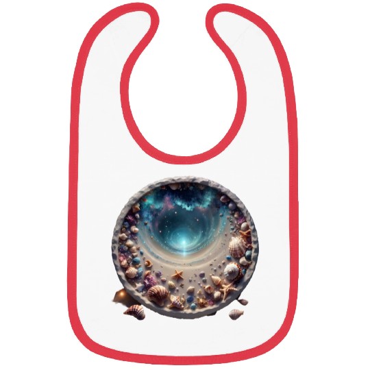 Ocean Meets the Shore inside a circle design Bibs