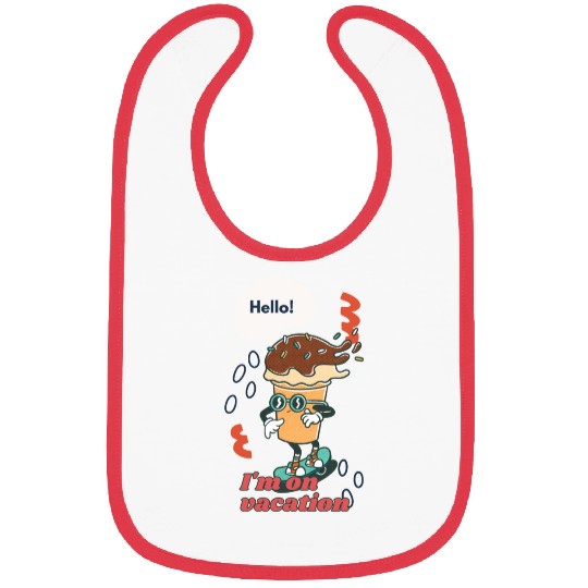 Funny joyful Cool Vacation Ice Cream Cone Bibs