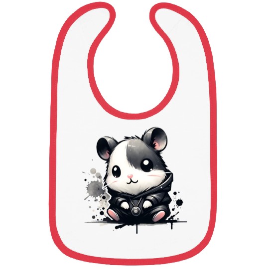 Charcoal Hip Hop Hamster Bibs