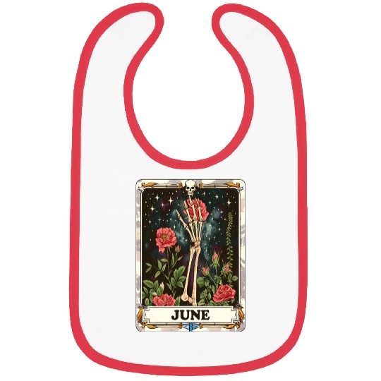 June Gothic Tarot Card - Rose Flower & Skeleton's Bibs