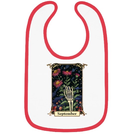 September Gothic Tarot Card - Aster Flower & Skele Bibs