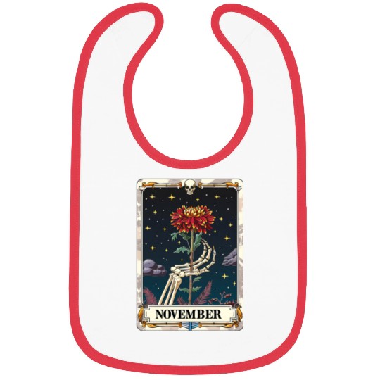 November Gothic Tarot Card - Chrysanthemum Flower Bibs