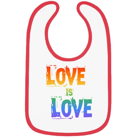 love is love letter rainbow colored Bibs