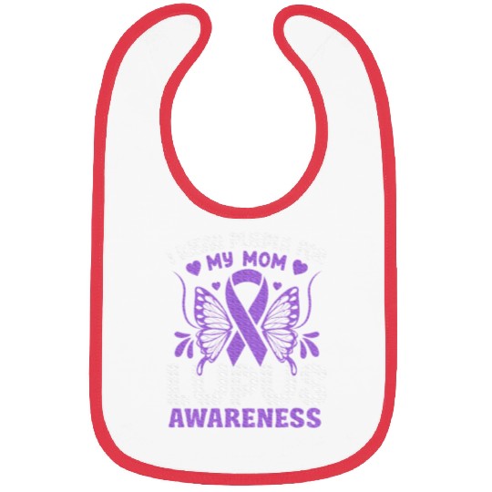 I Wear Purple For My Mom Lupus Awareness Design Bibs