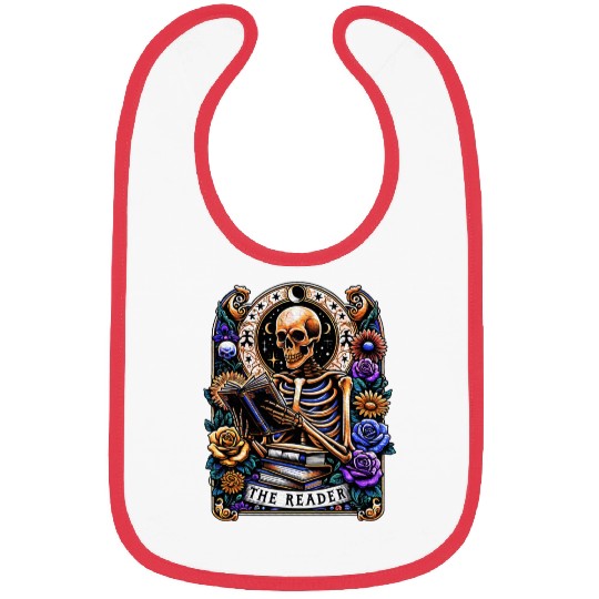 The Reader Tarot Card Halloween Reading Skeleton Bibs