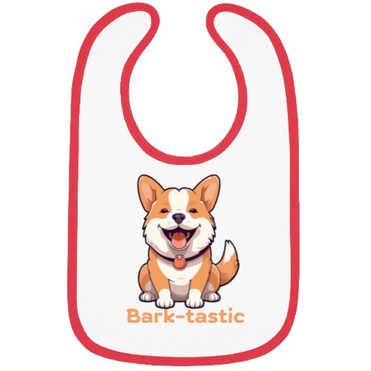 Cute shiba inu puppy dog with funny Bark-tastic te Bibs