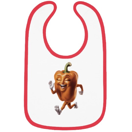 Orange Bell Pepper Running Realistic Bibs