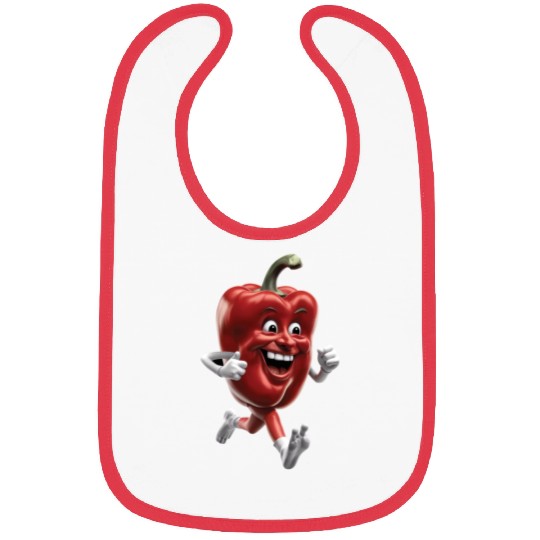 Red Bell Pepper Running Realistic Bibs