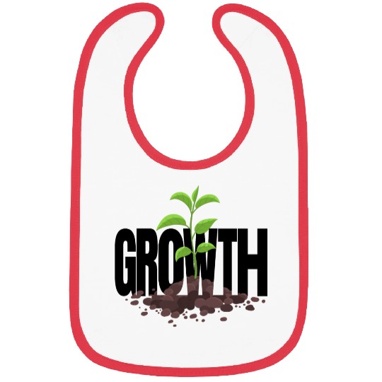 Growth Typography Design Bibs