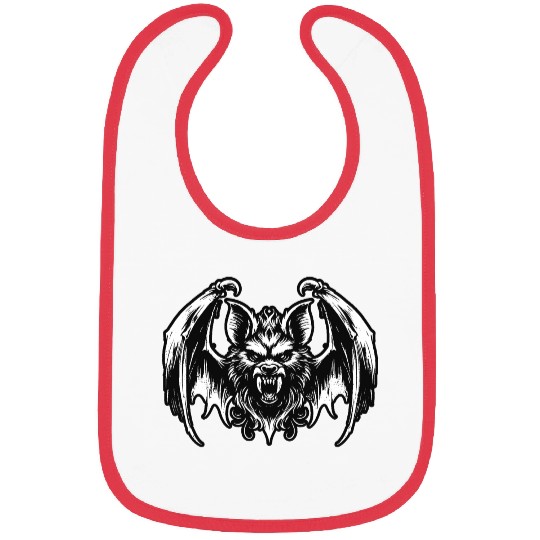 Dark Art Bat Beast with Wings Animal Horror Grunge Bibs