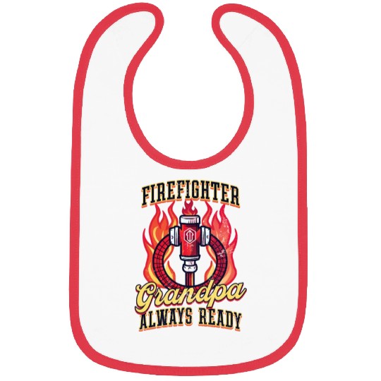 Firefighter Grandpa Always Ready Bibs