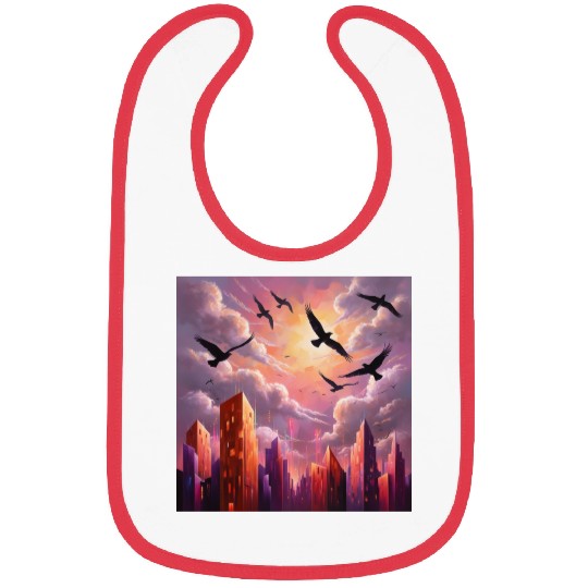 Geometric Twilight City Bibs