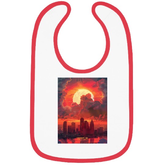 Sunset in Detroit Michigan Bibs