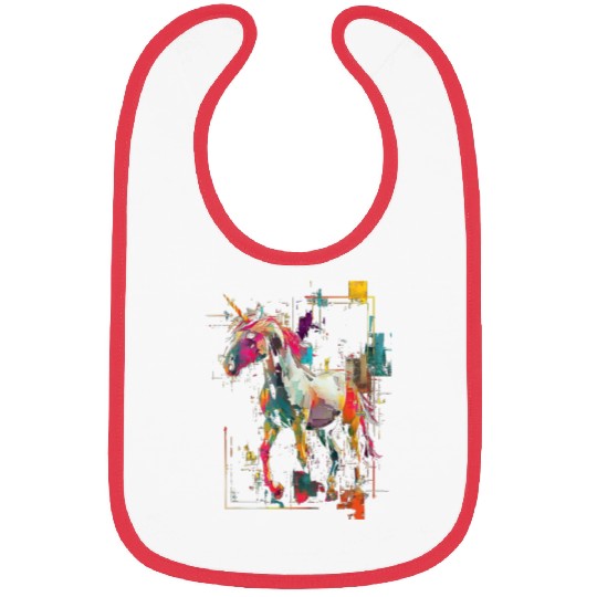 Unicorn Rainbow Animal Illustration Bibs