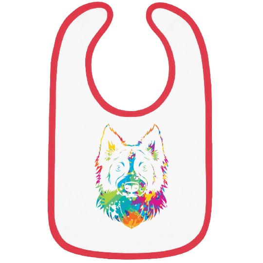 Pop Art Style Dog Face Puppy Border Collie Bibs