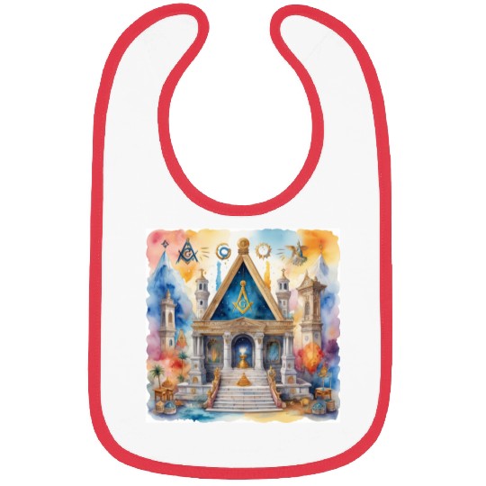 Masonic watercolor painting design Bibs