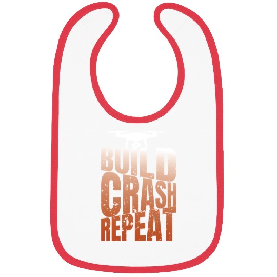 Drone Saying Build Crash Repeat Funny Pilot Bibs