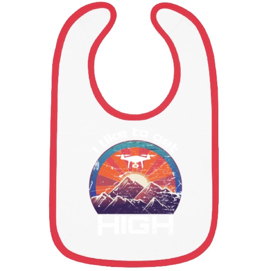 Drone FPV racing mountains retro vintage sunset Bibs