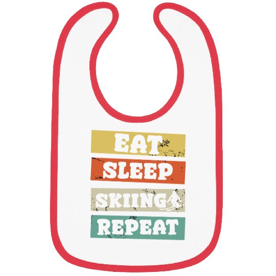 eat sleep skiing repeat Bibs