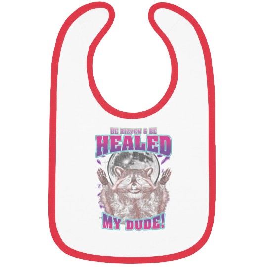 Be Rizzen & Be Healed! Funny Raccoon Bootleg Bibs