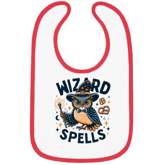 Wizard Owl Magical Pretzel Spells Bibs