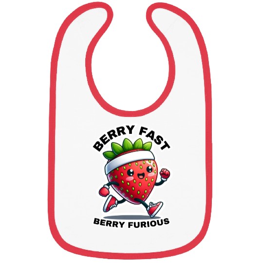 Berry Fast Berry Furious Running Strawberry Bibs
