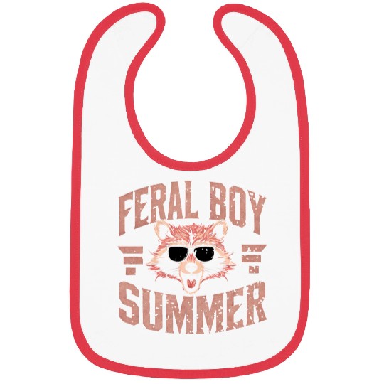 Feral Boy Summer Bibs Funny Trash Panda Raccoon