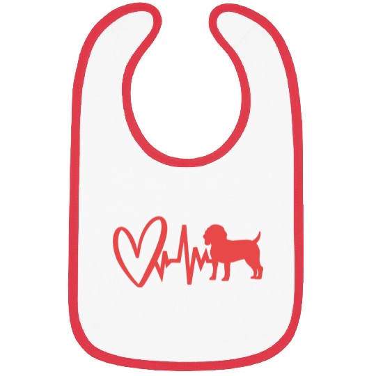 Beagle Dad Dog Lover Heartbeat Beagle Bibs