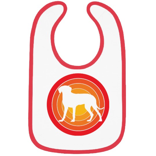 Retro Sunset Weimaraner Dog Silhouette Bibs