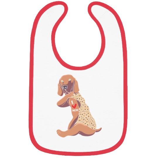 Weimaraner Mom Tattoo Dog I Love Mom Dog Bibs