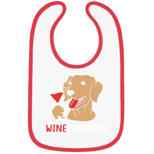 Winemaraner Dog Mom Wine Lover Funny Weimaraner Bibs