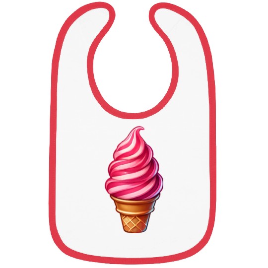 Candy cane ice cream motif in a sweet ice cream Bibs