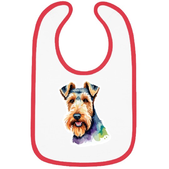 Airedale Terrier Watercolor Bibs