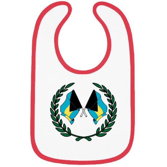 Flags Bahamas in laurel wreath Bibs