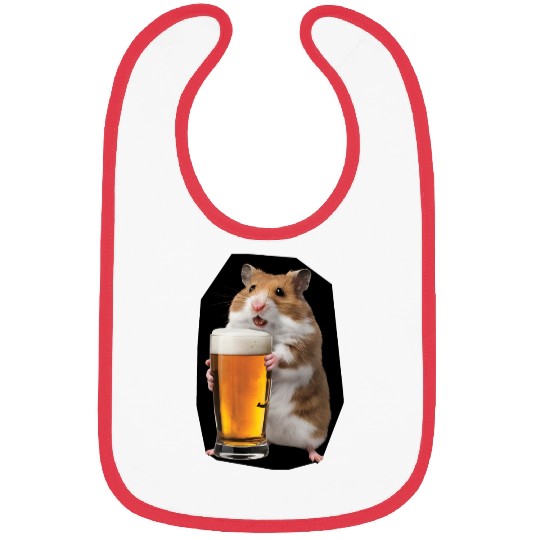 Hamster Drinking Beer Realistic Bibs