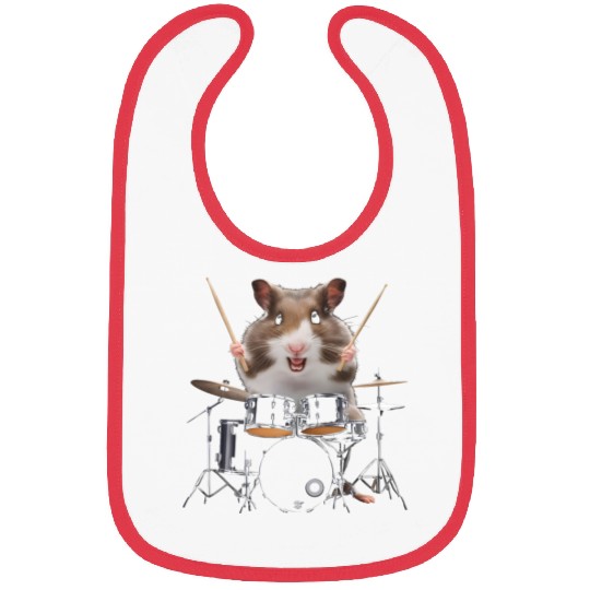 Hamster Playing Drums Realistic Bibs