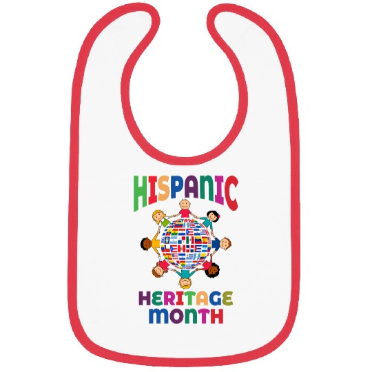 Hispanic Heritage Month Kids Countries Flags World Bibs