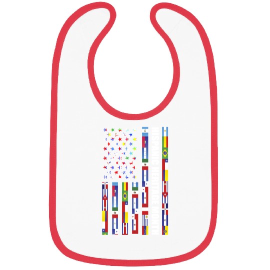 Hispanic Heritage month USA Flag all Countries Bibs