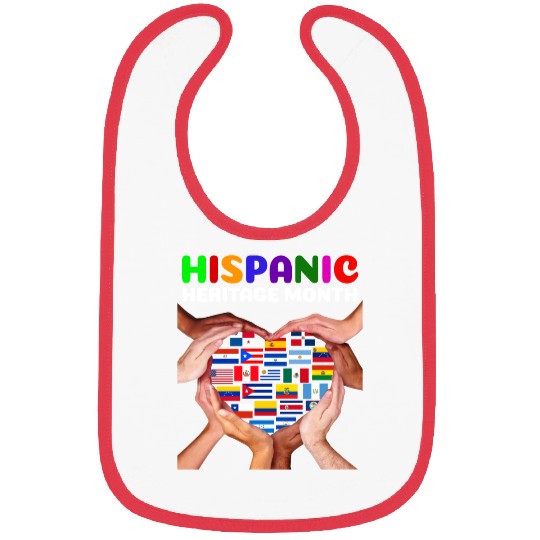 Hispanic Heritage Month All Countries Heart Hands Bibs