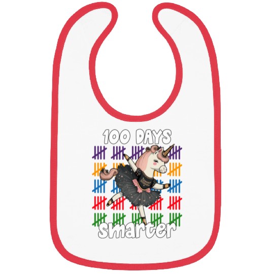 100 Days Of School Ballet Unicorn 100 Days Bibs