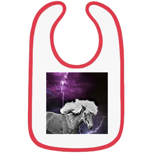Horse, lightning, night Bibs
