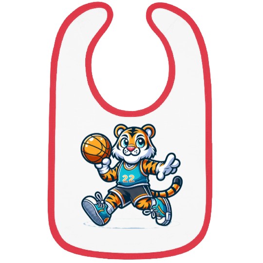 Cute Basketball Player Tiger Bibs