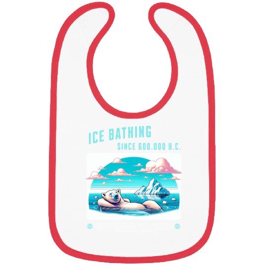 relaxed polar bear takes an arctic ice bath retro Bibs