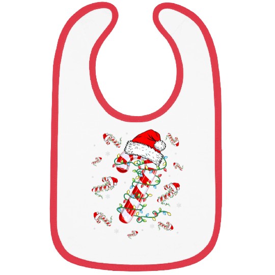 Candy Cane Lights Christmas Bibs