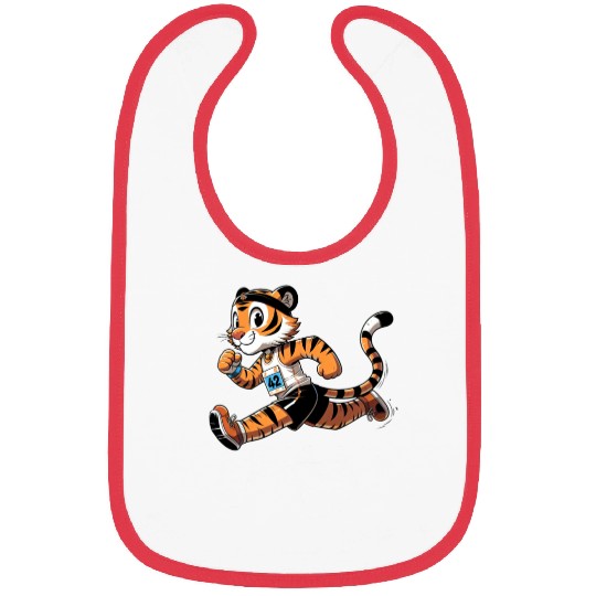 Cute Marathon Runner Tiger Bibs