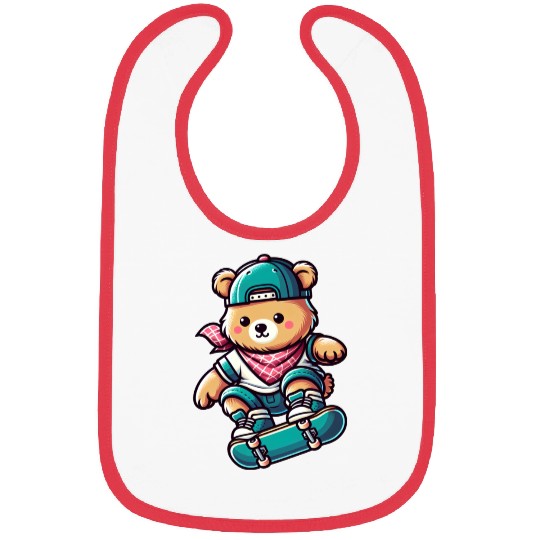 Cute Skater Bear Bibs