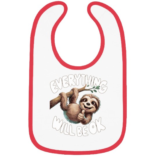 Motivational Sloth Everything Will Be OK for a Bibs