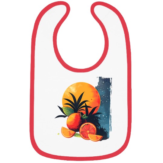 Vibrant Fruit Background with Oranges and Grapefru Bibs