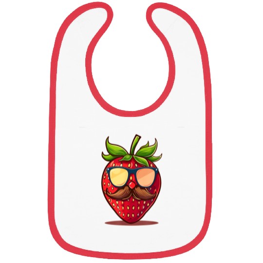 Strawberry Sunglasses Mustache Fruits Bibs