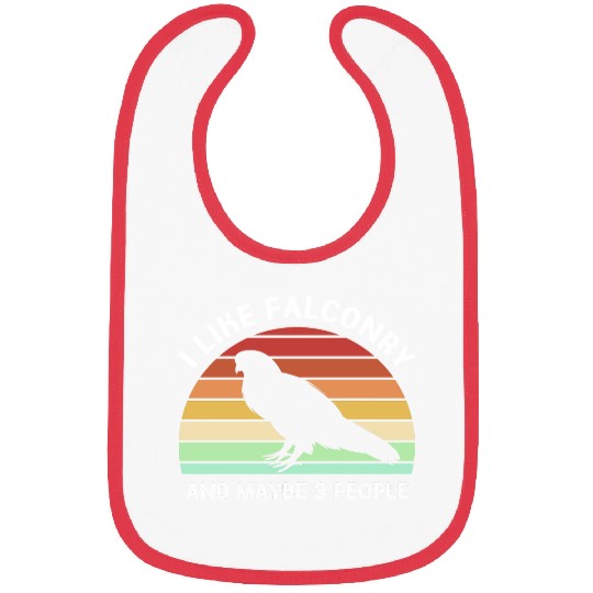 Retro I Like Falconry And Maybe Three People Bibs